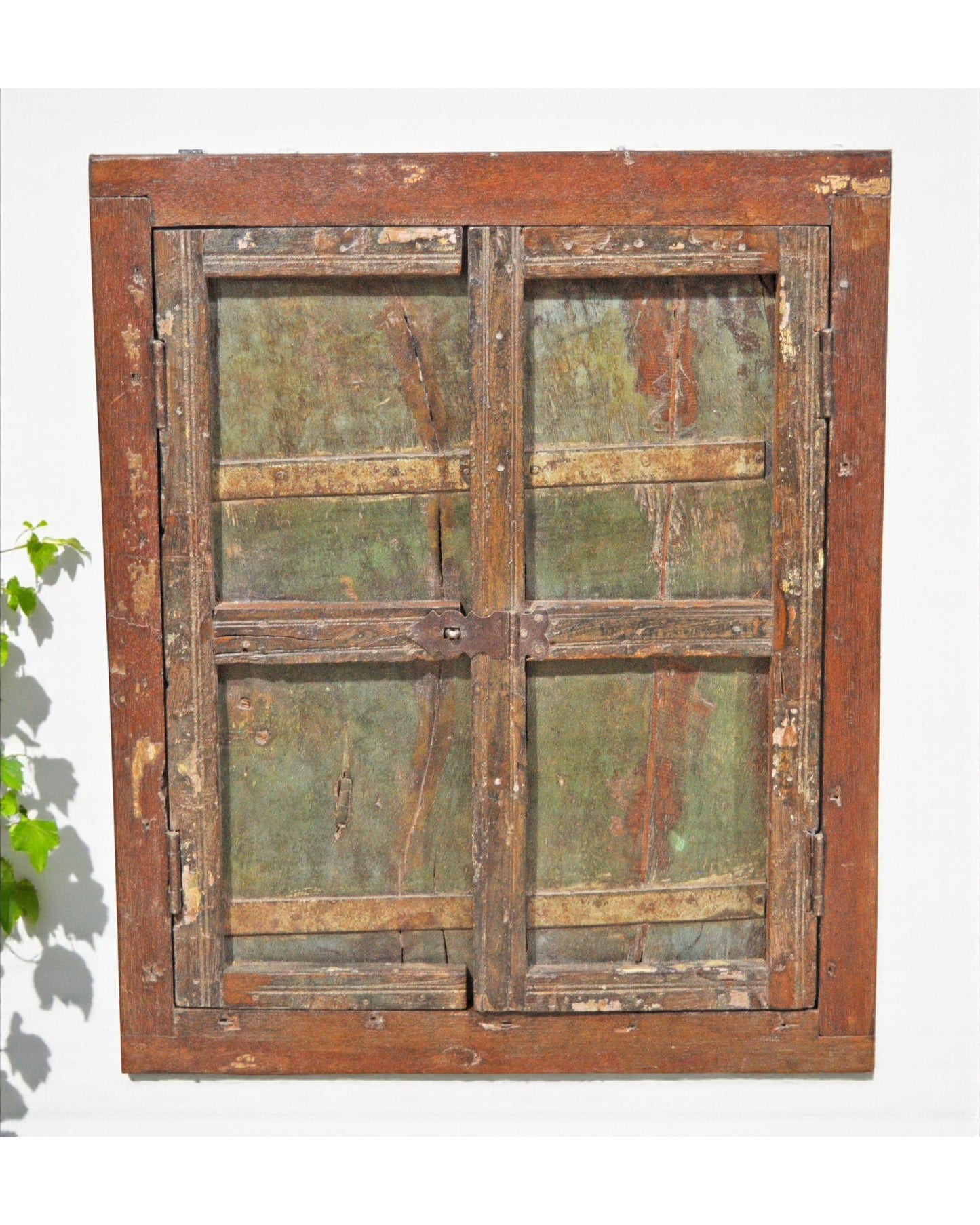 Antique Wooden Wall Hanging Window Panel Frame Original Old Hand Crafted