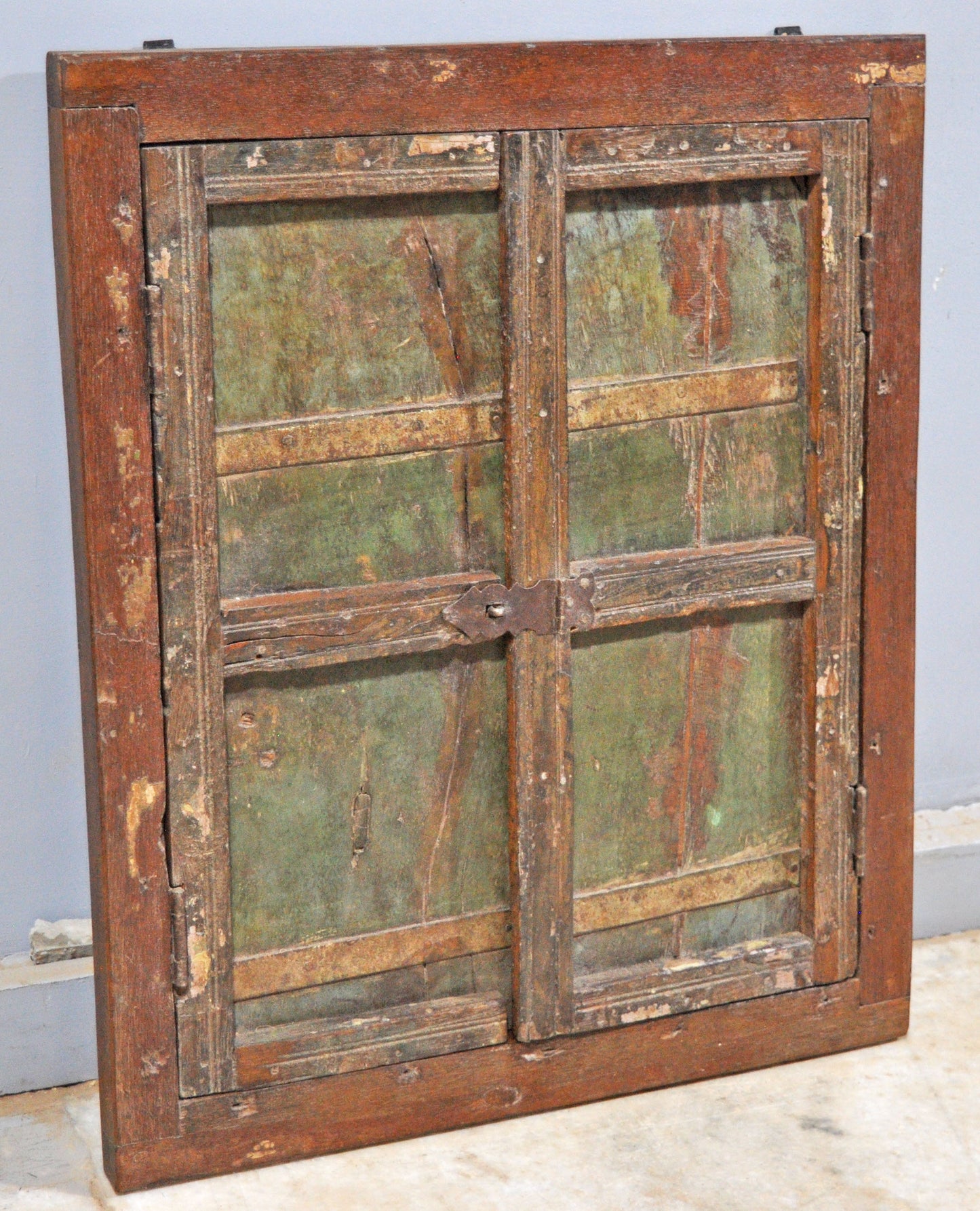 Antique Wooden Wall Hanging Window Panel Frame Original Old Hand Crafted
