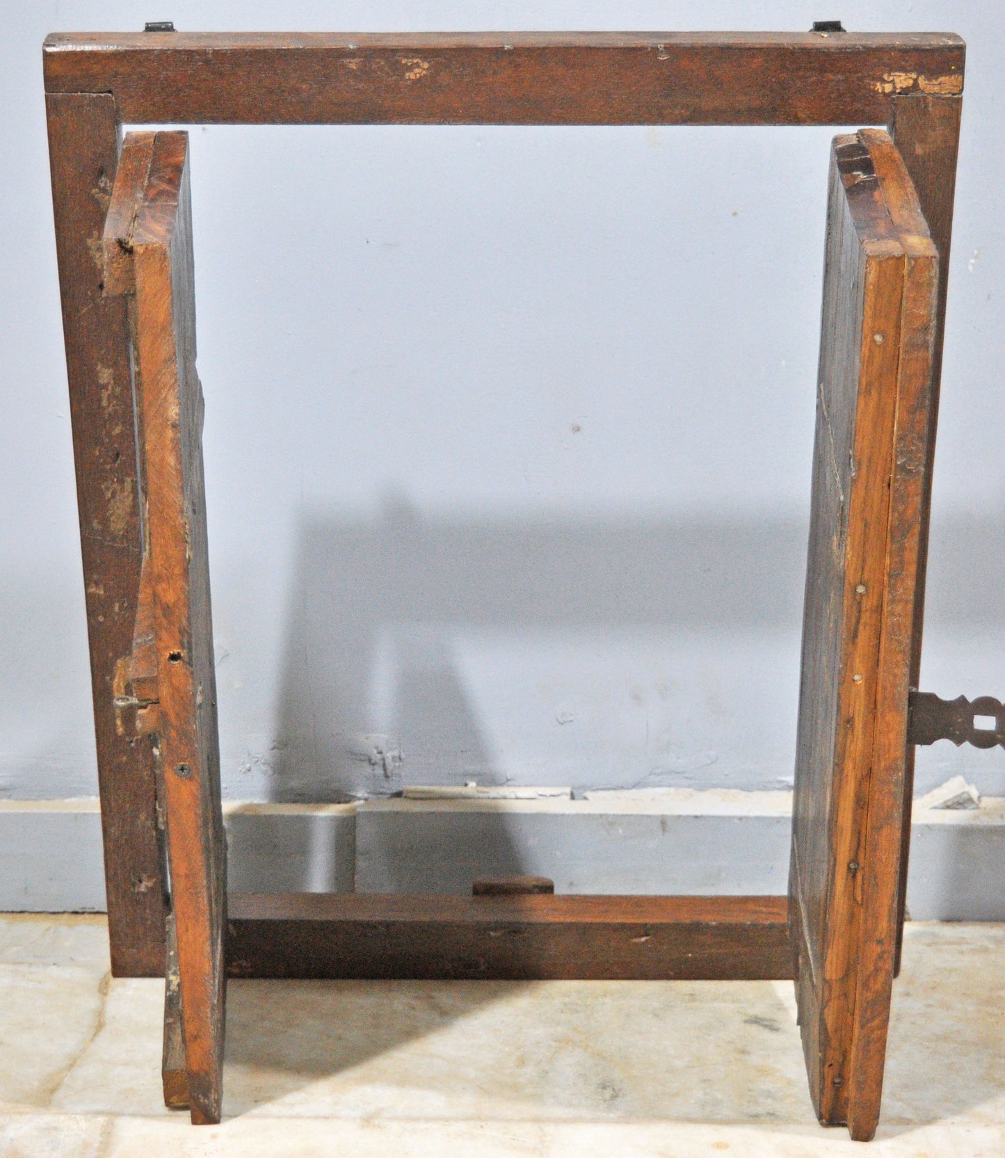 Antique Wooden Wall Hanging Window Panel Frame Original Old Hand Crafted