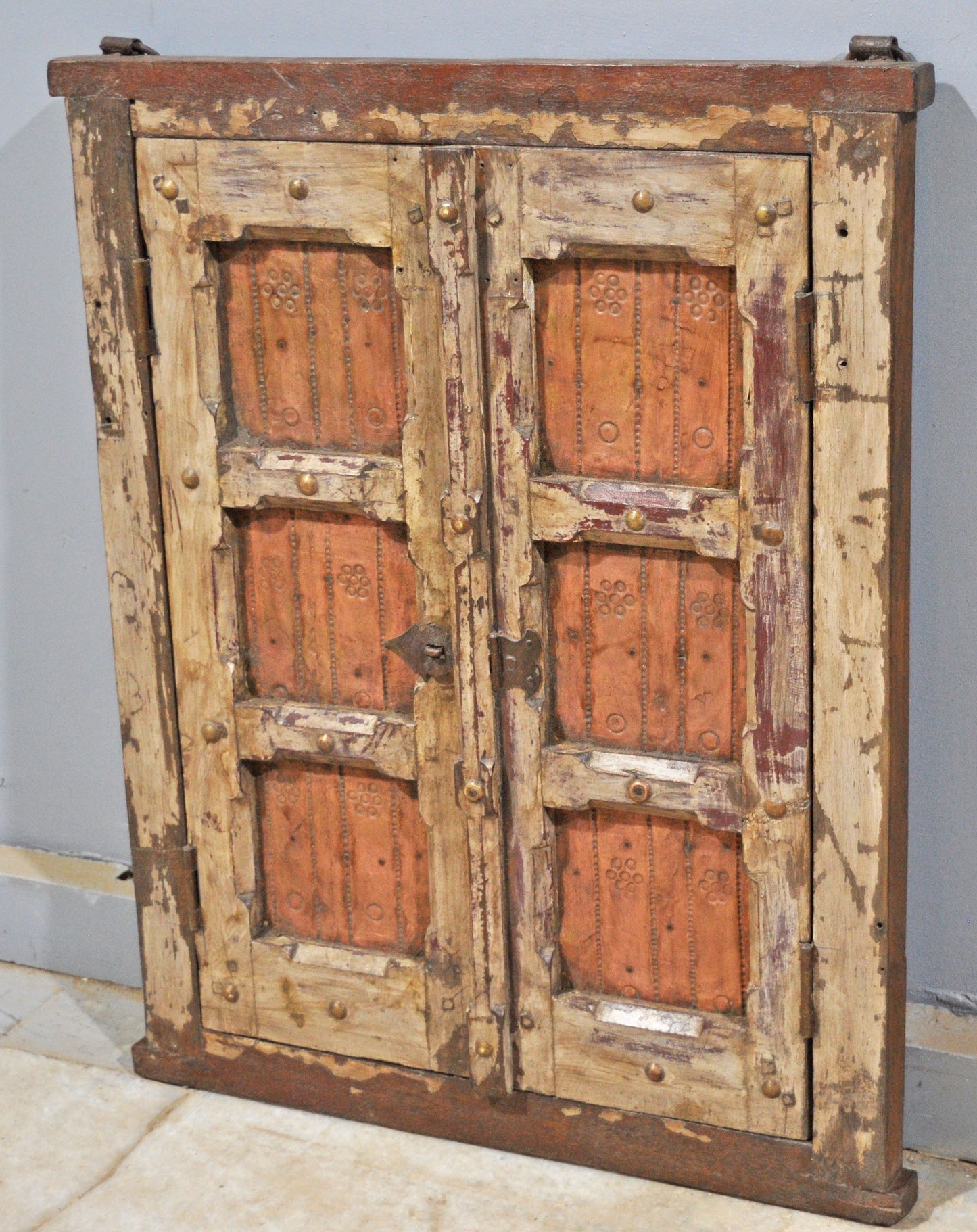 Antique Wooden Wall Hanging Window Panel Frame Original Old Hand Crafted