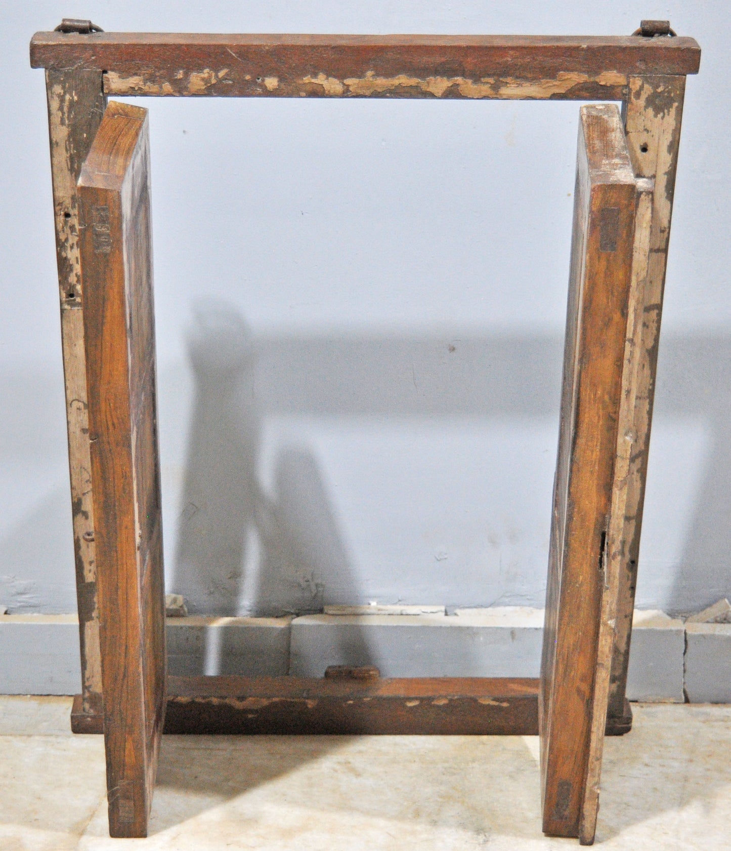 Antique Wooden Wall Hanging Window Panel Frame Original Old Hand Crafted