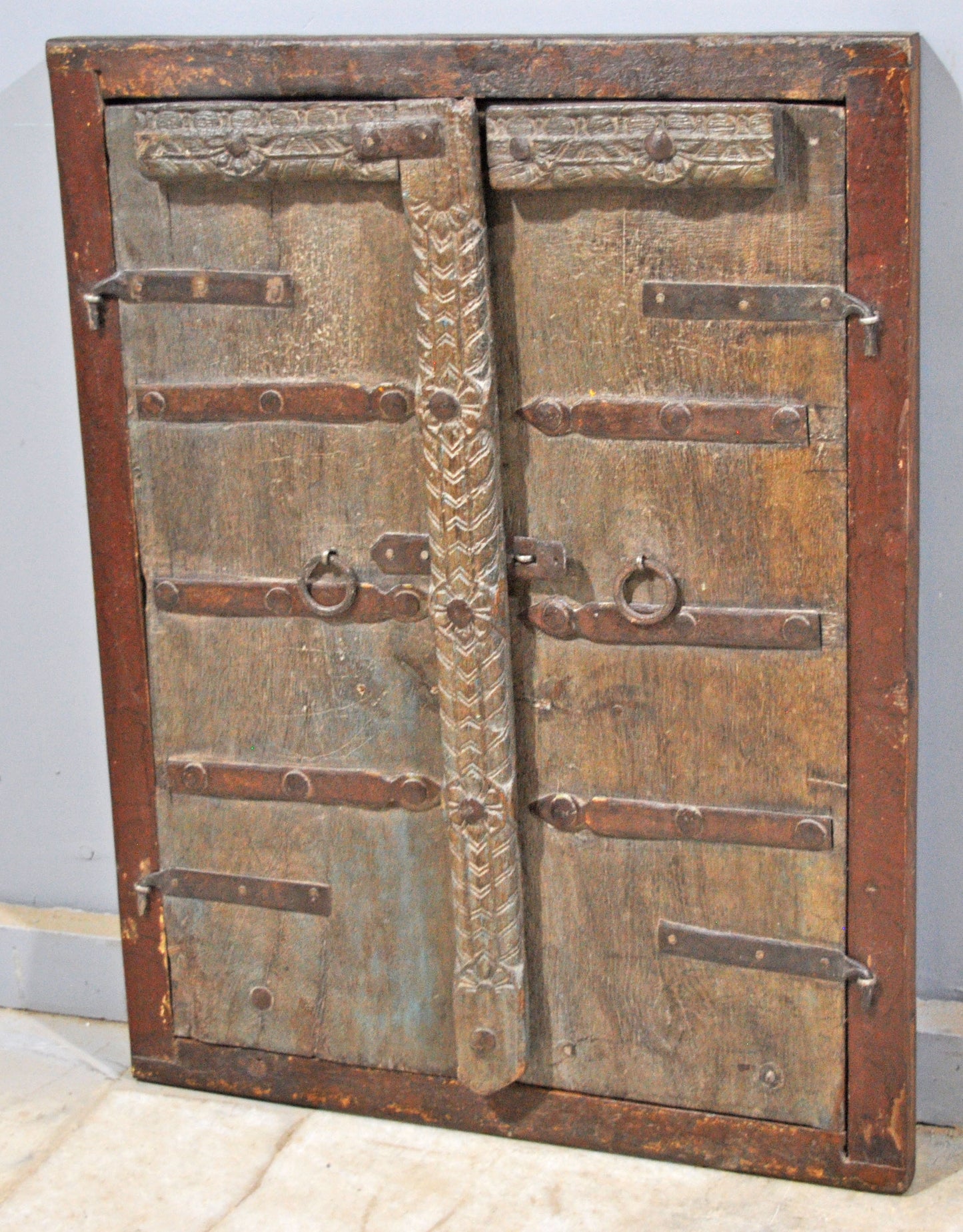 Antique Wooden Wall Hanging Window Panel Frame Original Old Hand Crafted