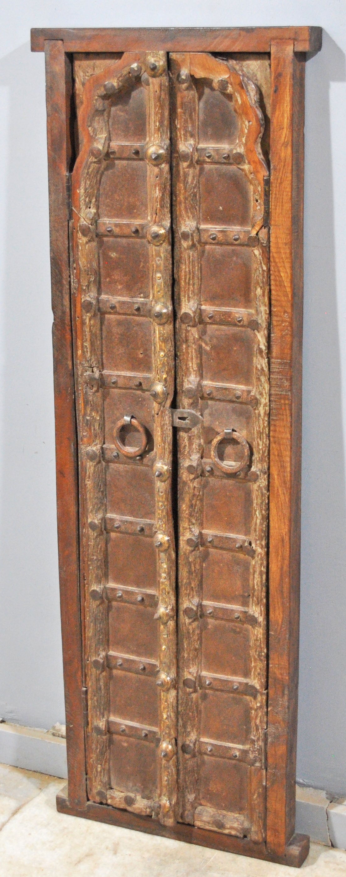 Antique Wooden Large Tall Window Panels With Frame Original Old Very Fine