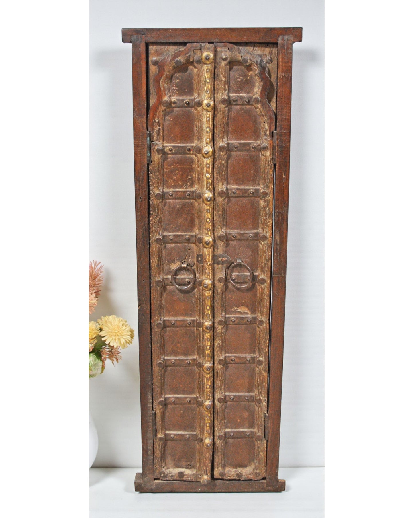 Antique Wooden Large Tall Window Panels With Frame Original Old Very Fine