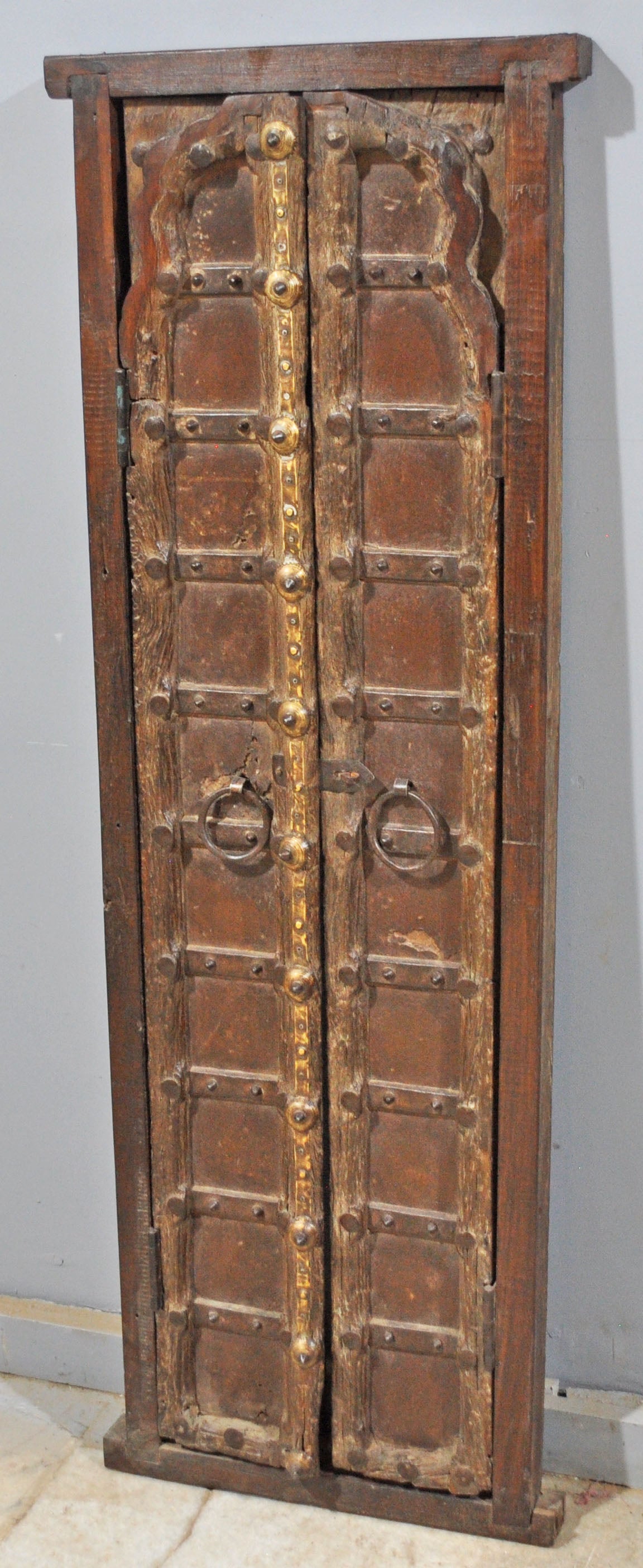 Antique Wooden Large Tall Window Panels With Frame Original Old Very Fine