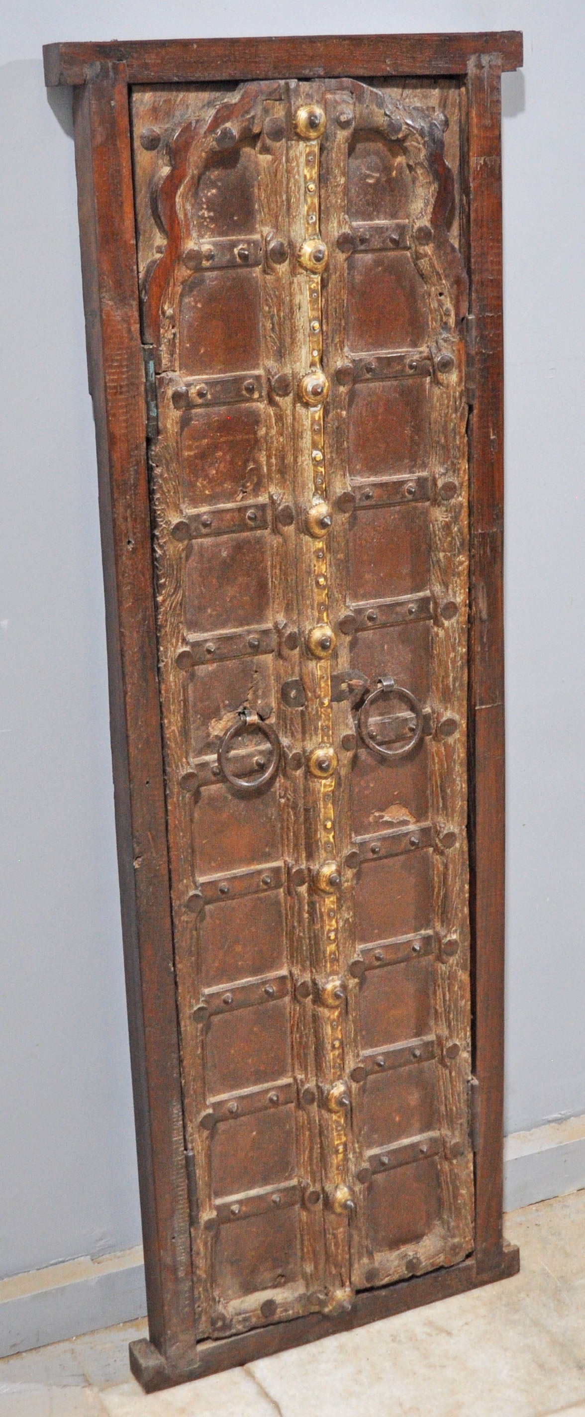 Antique Wooden Large Tall Window Panels With Frame Original Old Very Fine