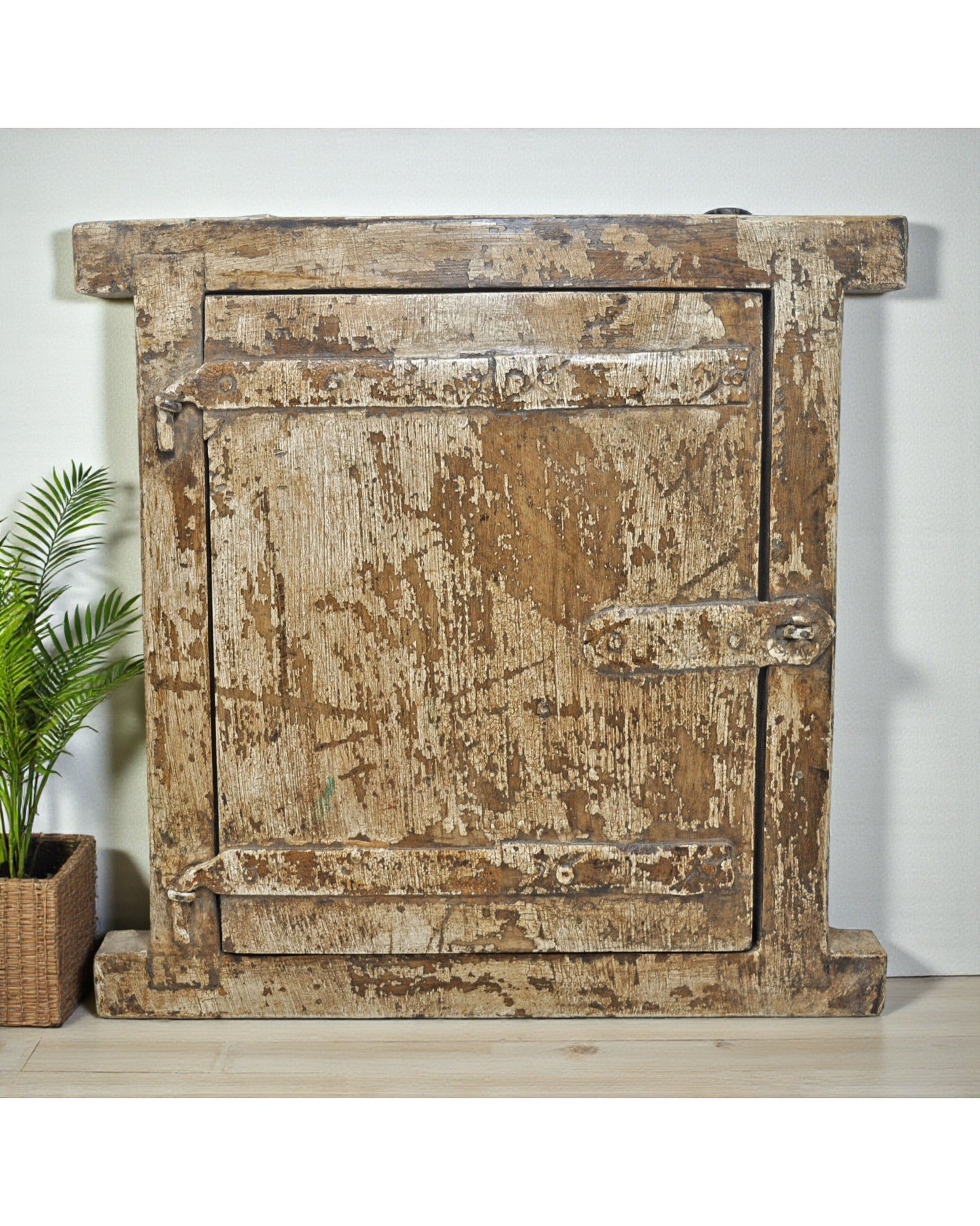 Antique Wooden Wall Décor Small Window Original Old Hand Crafted New Painted