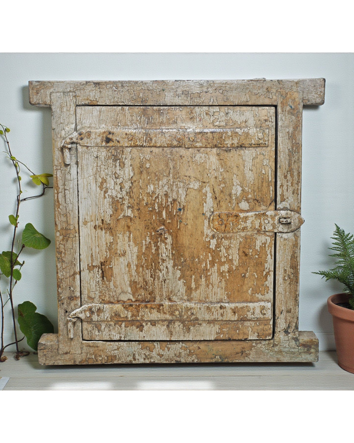 Antique Wooden Wall Décor Small Window Original Old Hand Crafted New Painted