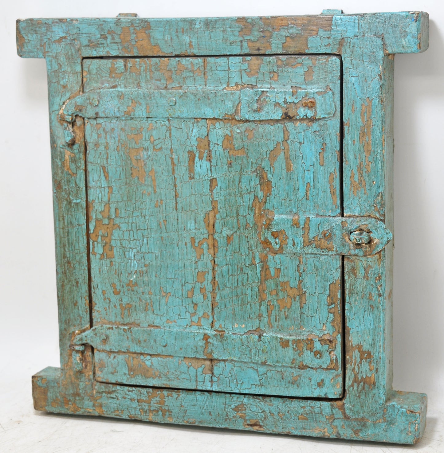 Antique Wooden Wall Décor Small Window Original Old Hand Crafted New Painted