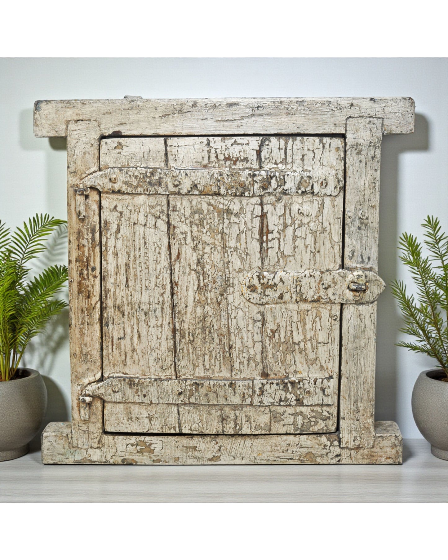 Antique Wooden Wall Décor Small Window Original Old Hand Crafted New Painted