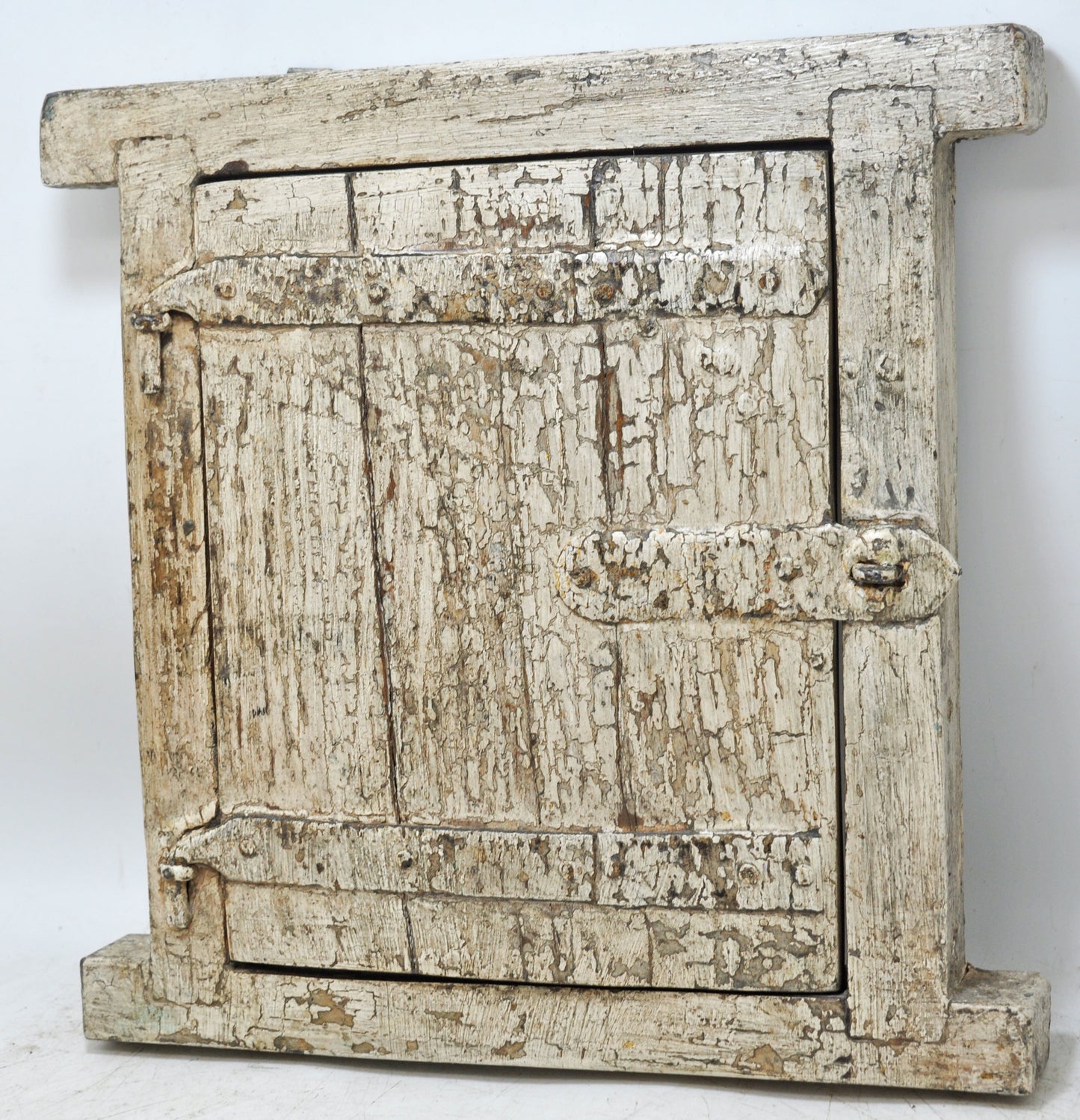 Antique Wooden Wall Décor Small Window Original Old Hand Crafted New Painted