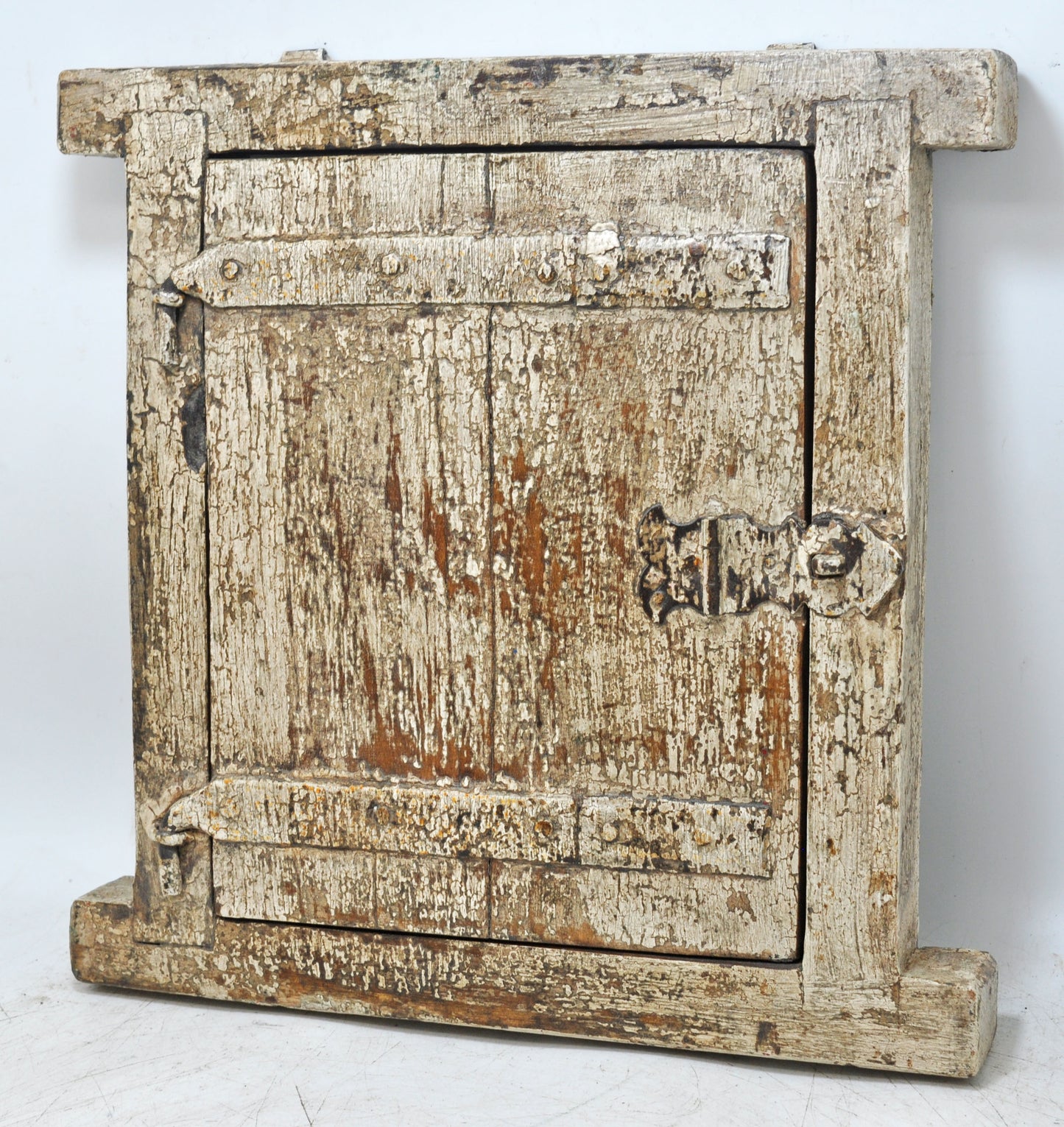 Antique Wooden Wall Décor Small Window Original Old Hand Crafted New Painted