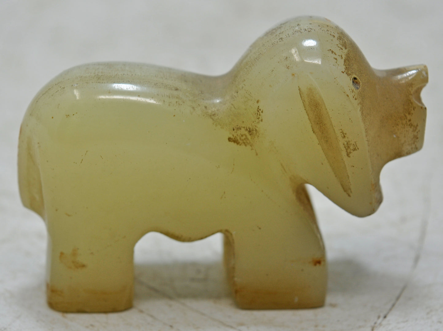 Vintage Semi Precious Agate Stone Small Dog Figurine Original Old Hand Carved