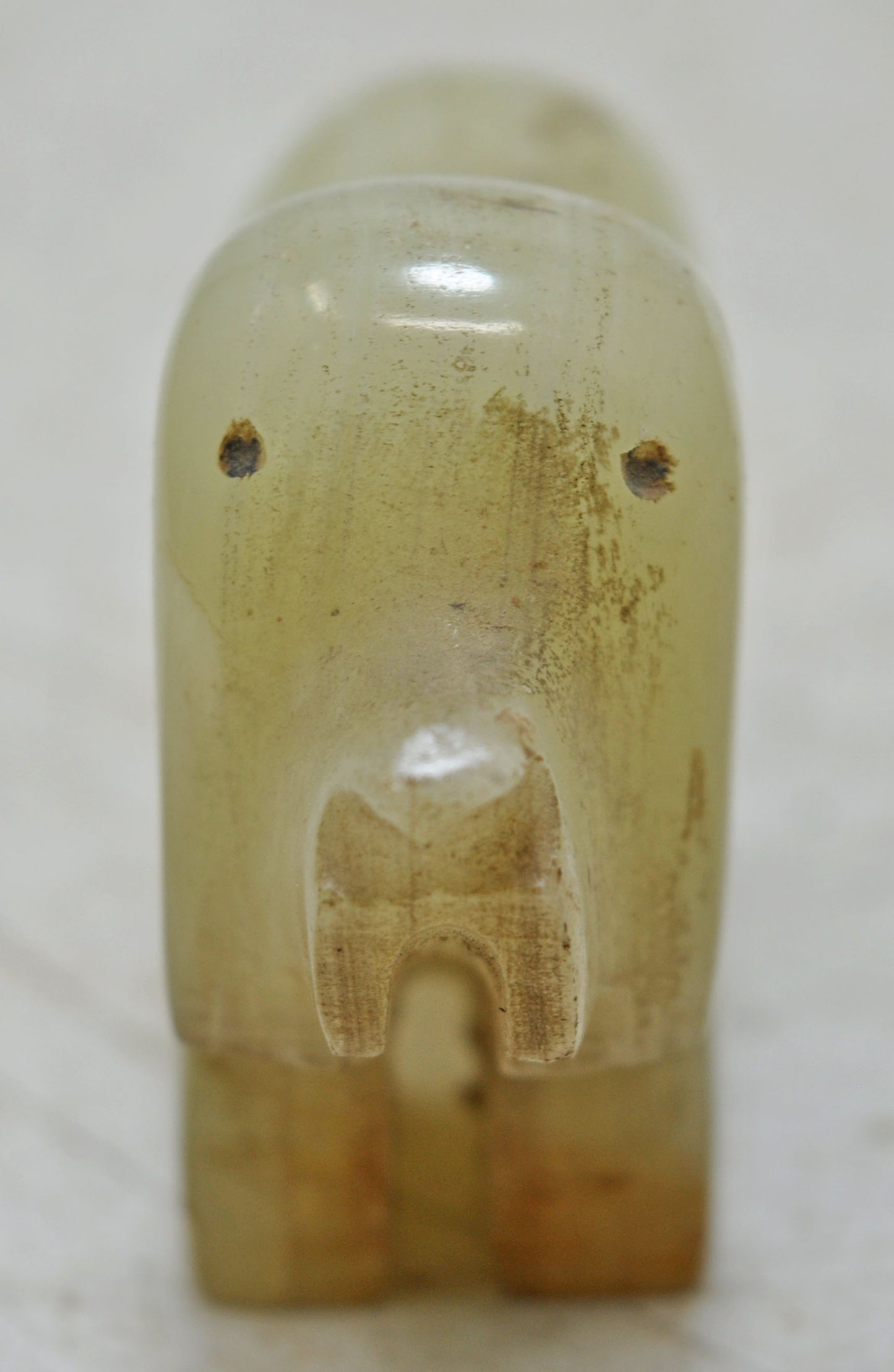 Vintage Semi Precious Agate Stone Small Dog Figurine Original Old Hand Carved