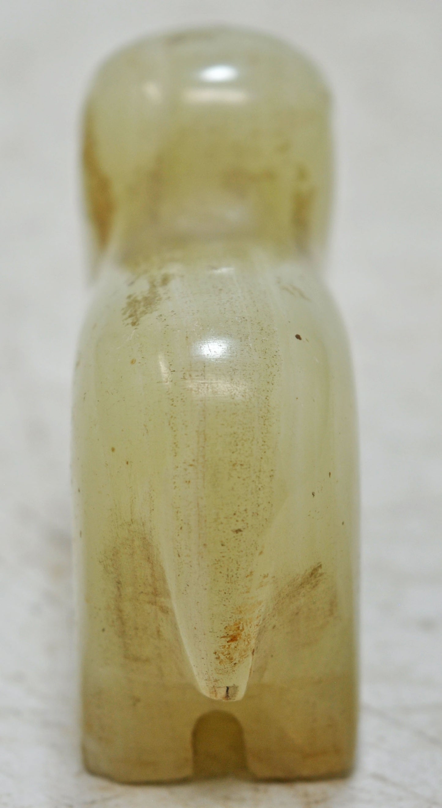 Vintage Semi Precious Agate Stone Small Dog Figurine Original Old Hand Carved