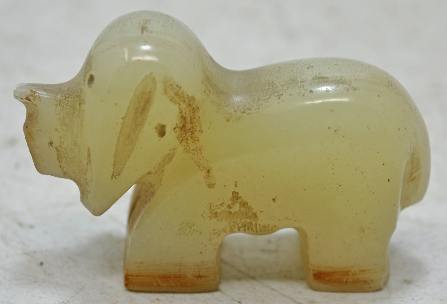 Vintage Semi Precious Agate Stone Small Dog Figurine Original Old Hand Carved