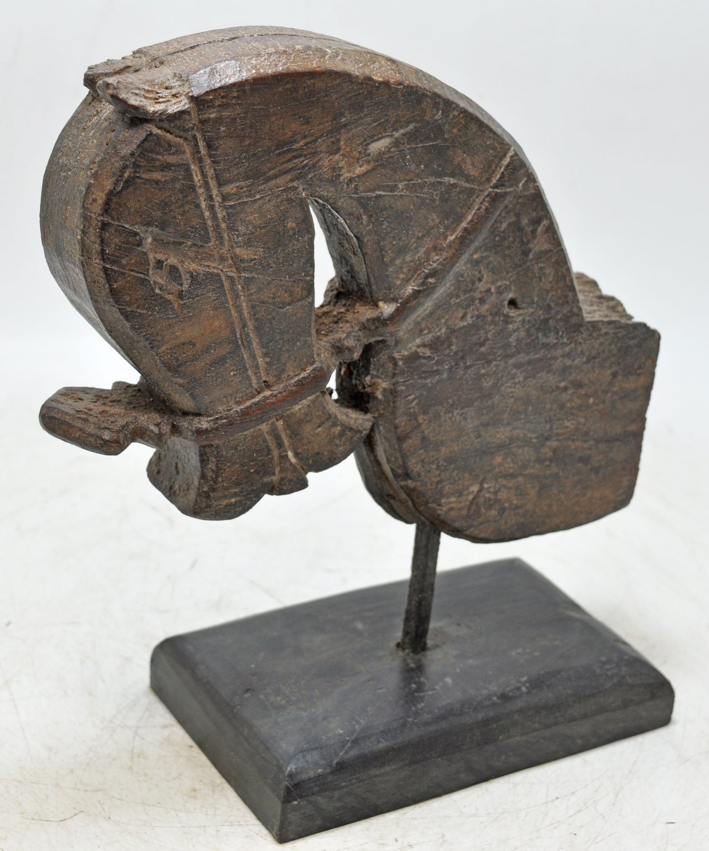 Antique Wooden Architectural Horse Head Bust Figurine Original Old Hand Carved