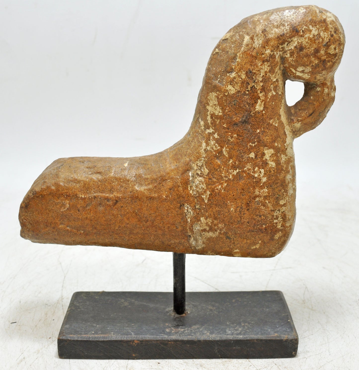 Antique Sand Stone Bird Figurine on Stand Original Old Fine Hand Carved