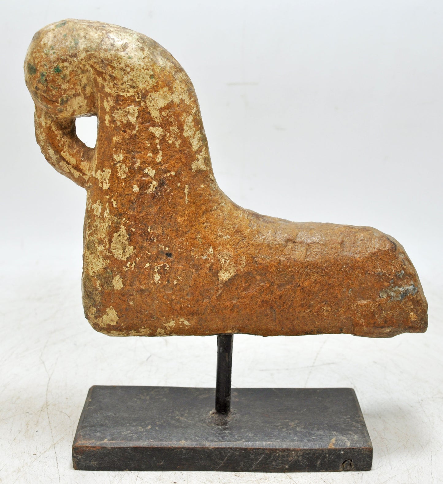 Antique Sand Stone Bird Figurine on Stand Original Old Fine Hand Carved