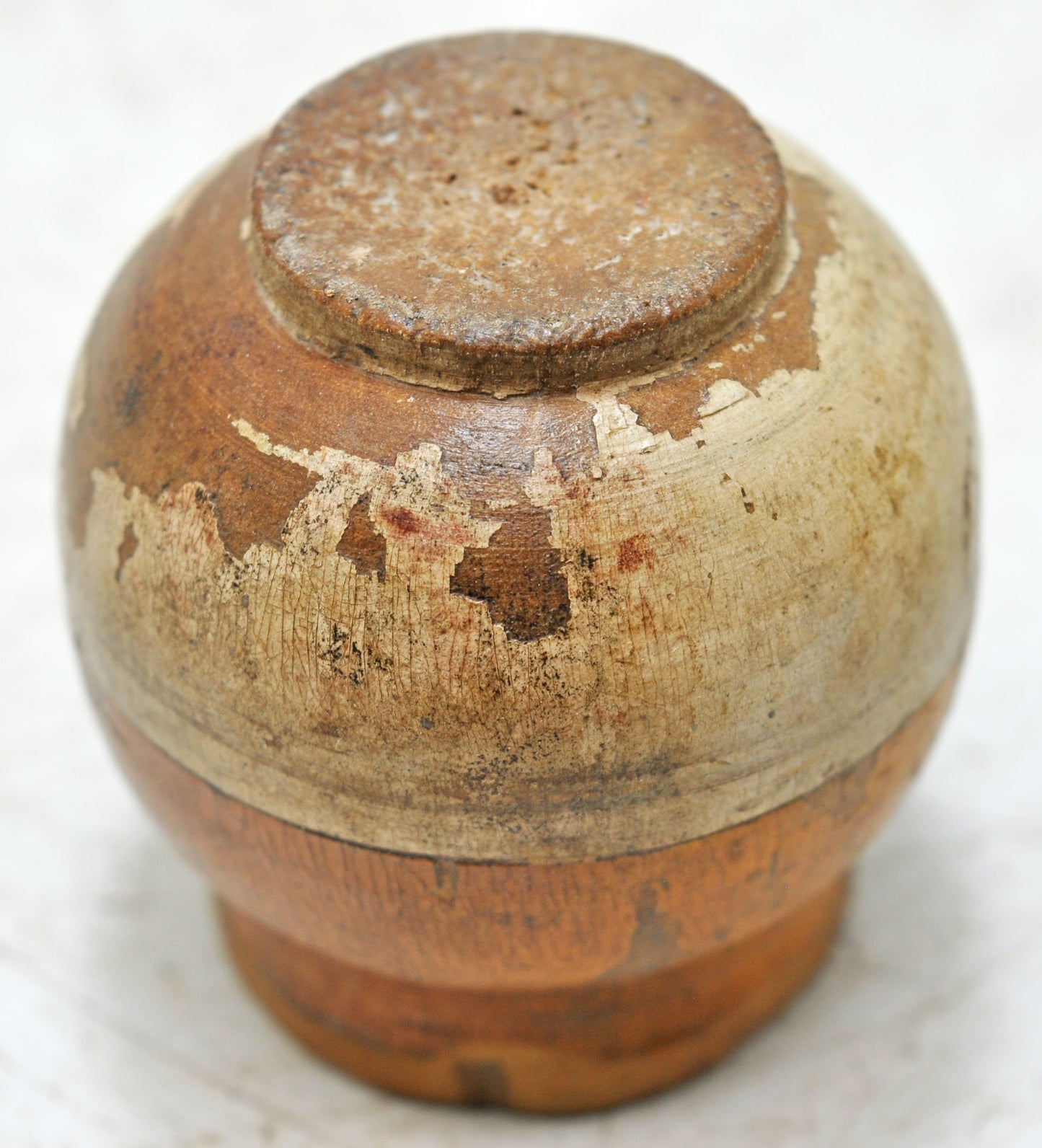Antique Wooden Very Small Lota Pot Original Old Hand Carved