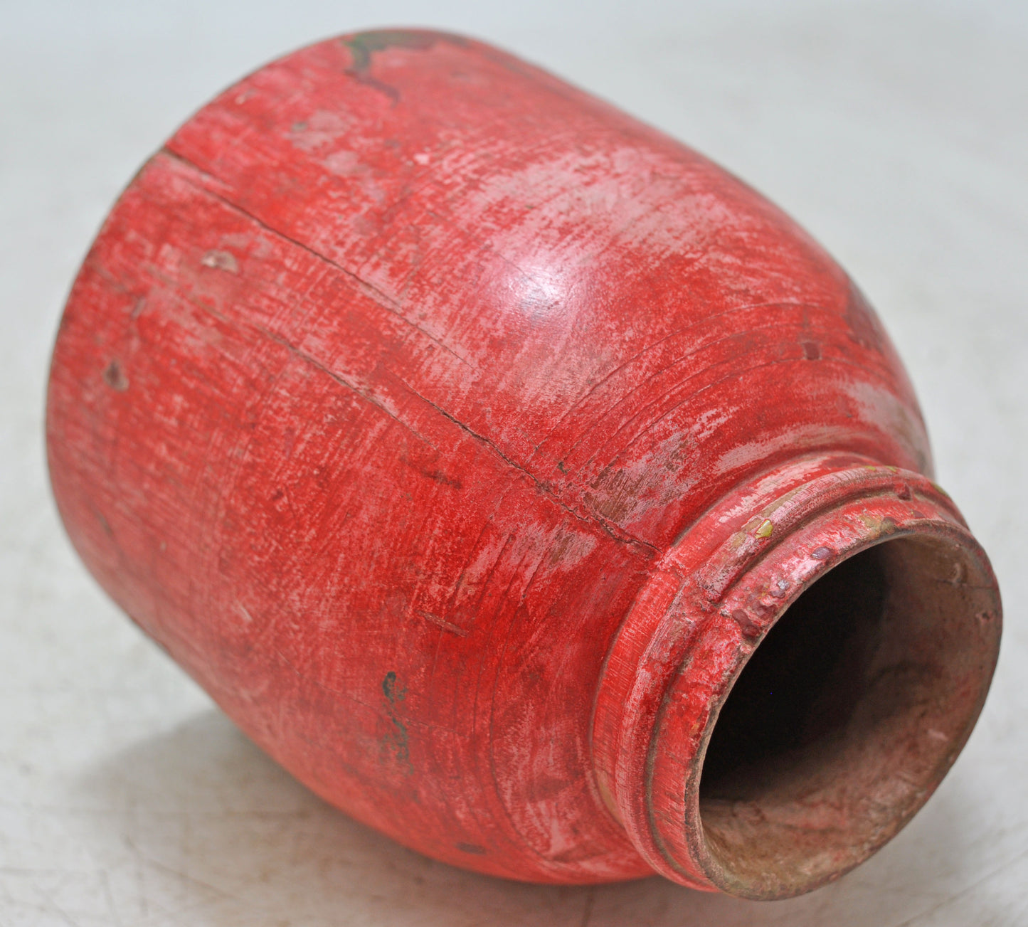 Vintage Wooden Grain Measurement Paili Pot Original Old Hand Carved