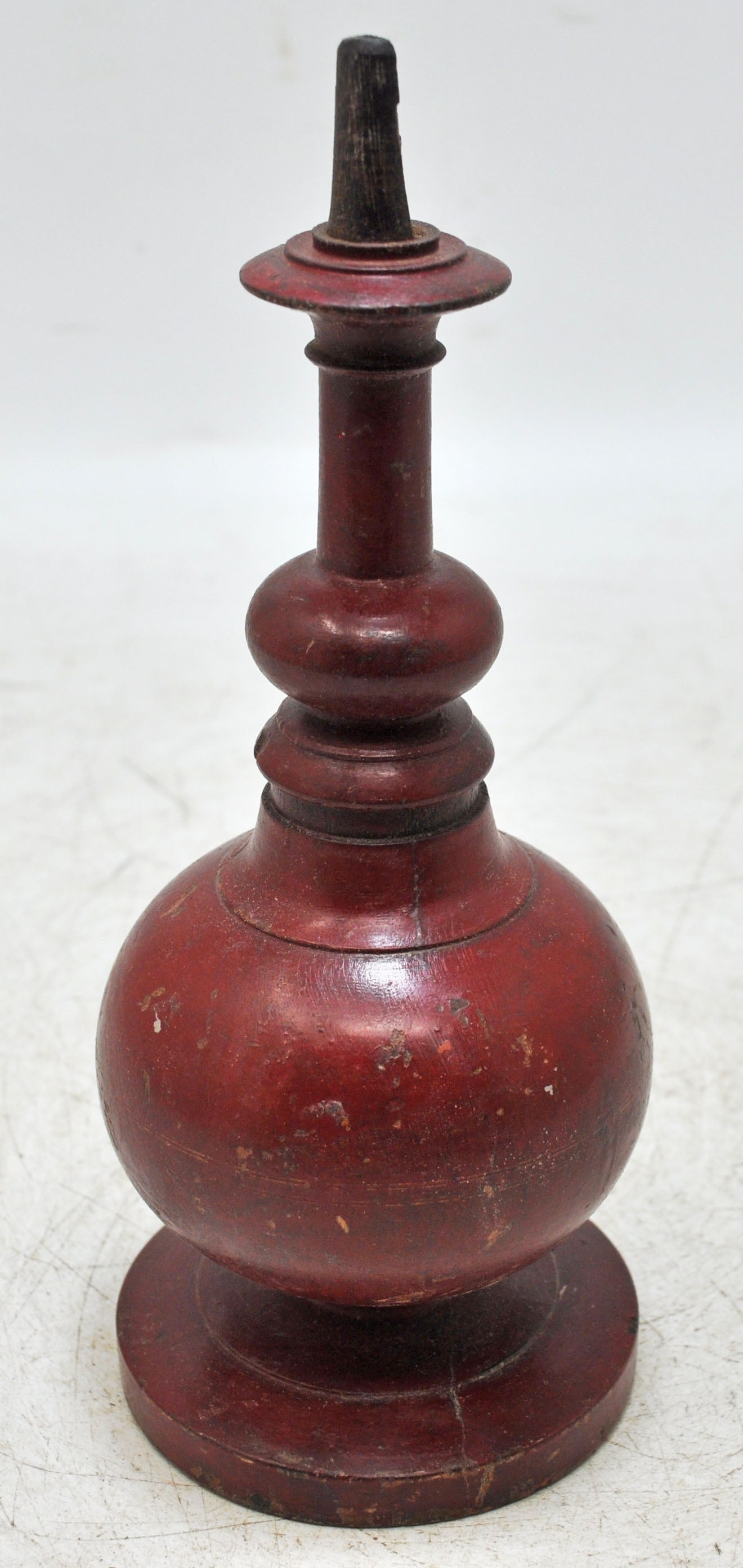 Antique Wooden Kum Kum Powder Tika Box Original Old Fine Lacquer Painted