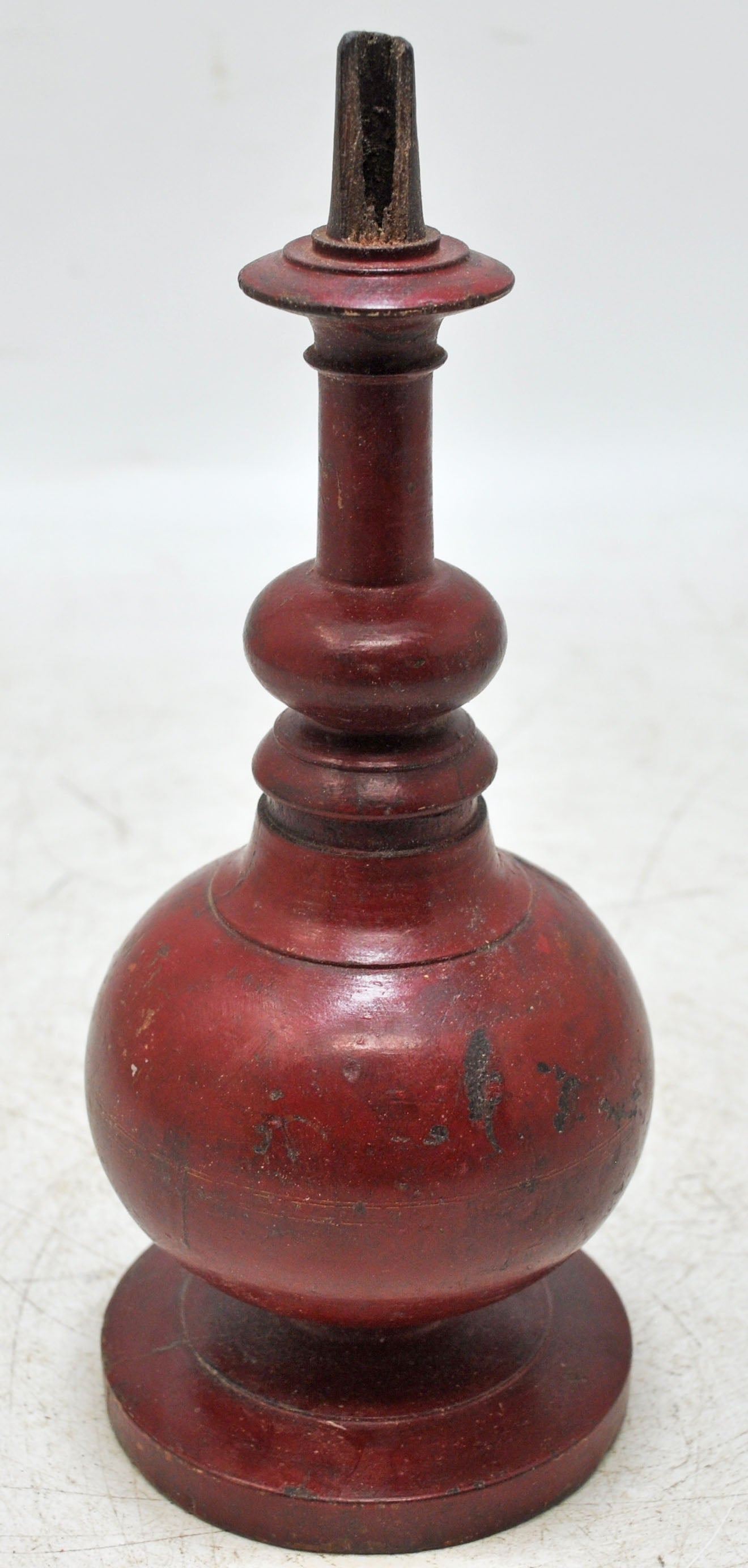 Antique Wooden Kum Kum Powder Tika Box Original Old Fine Lacquer Painted