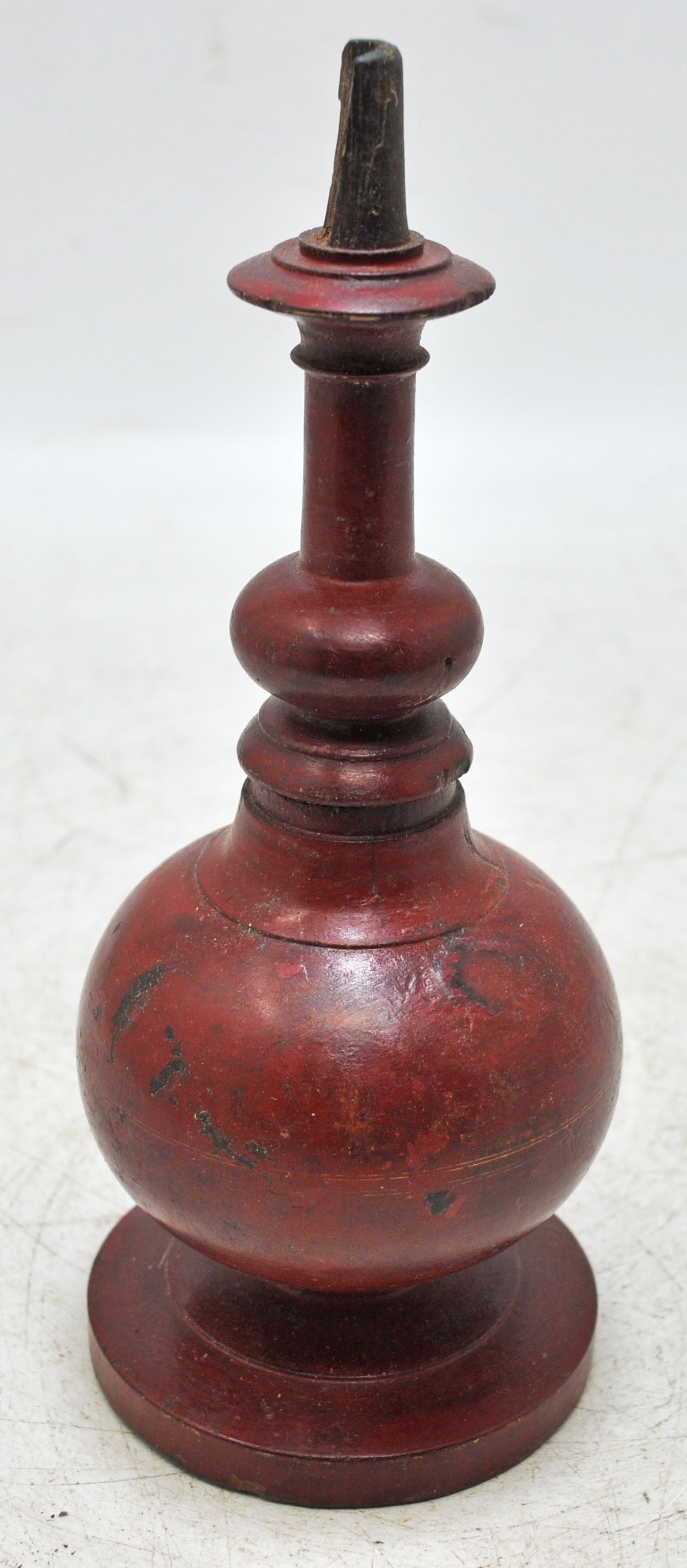 Antique Wooden Kum Kum Powder Tika Box Original Old Fine Lacquer Painted