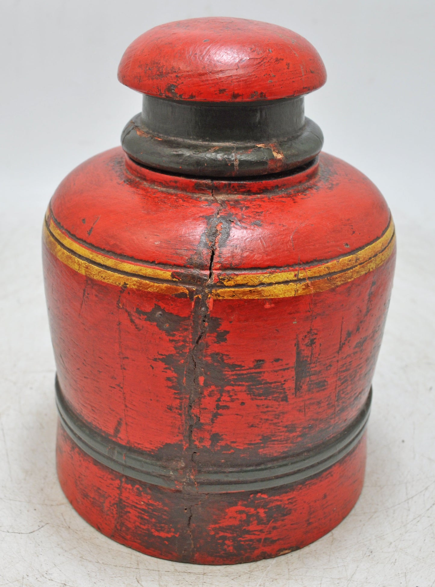 Vintage Wooden Large Candy Box Original Old Hand Carved Painted