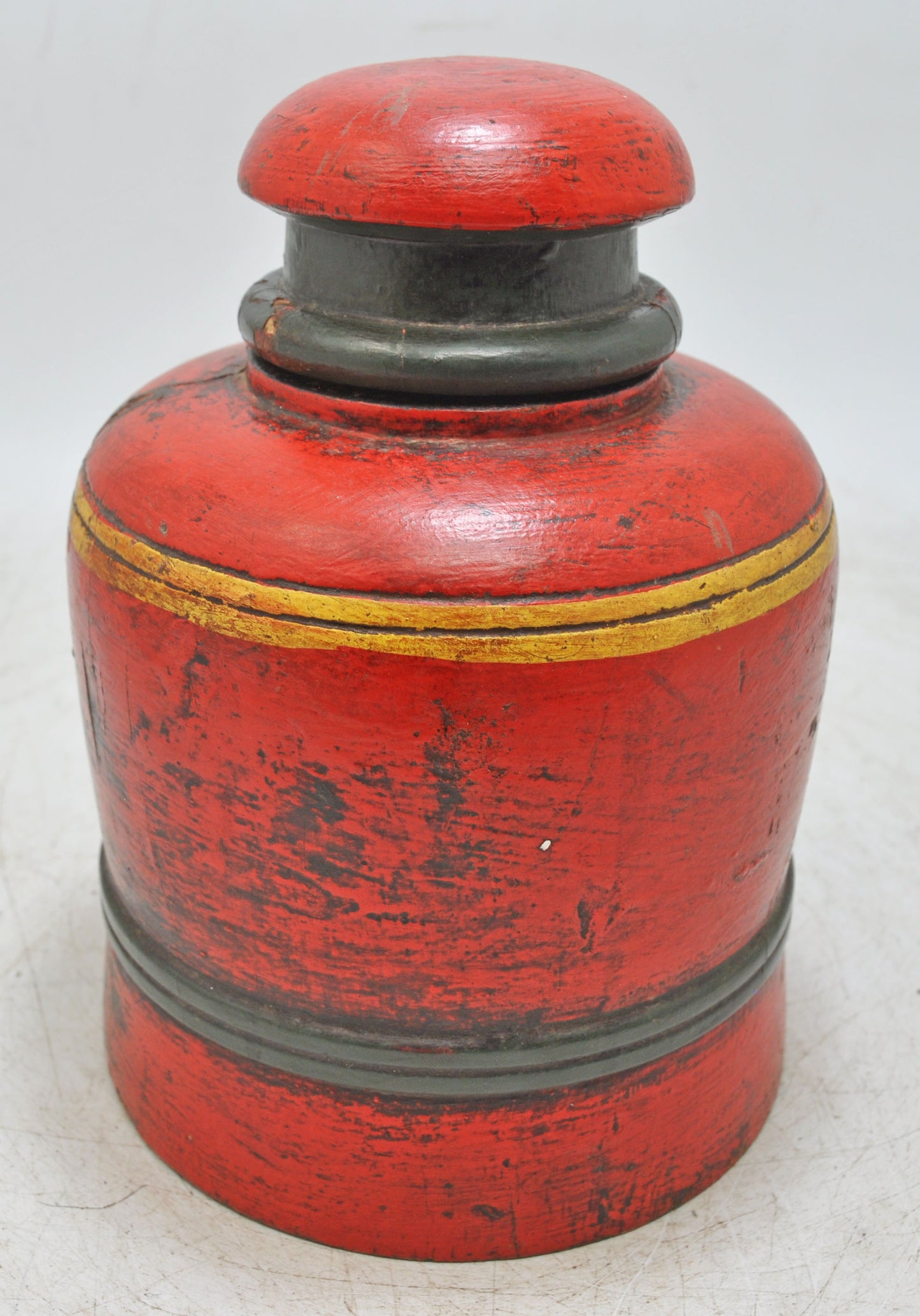 Vintage Wooden Large Candy Box Original Old Hand Carved Painted