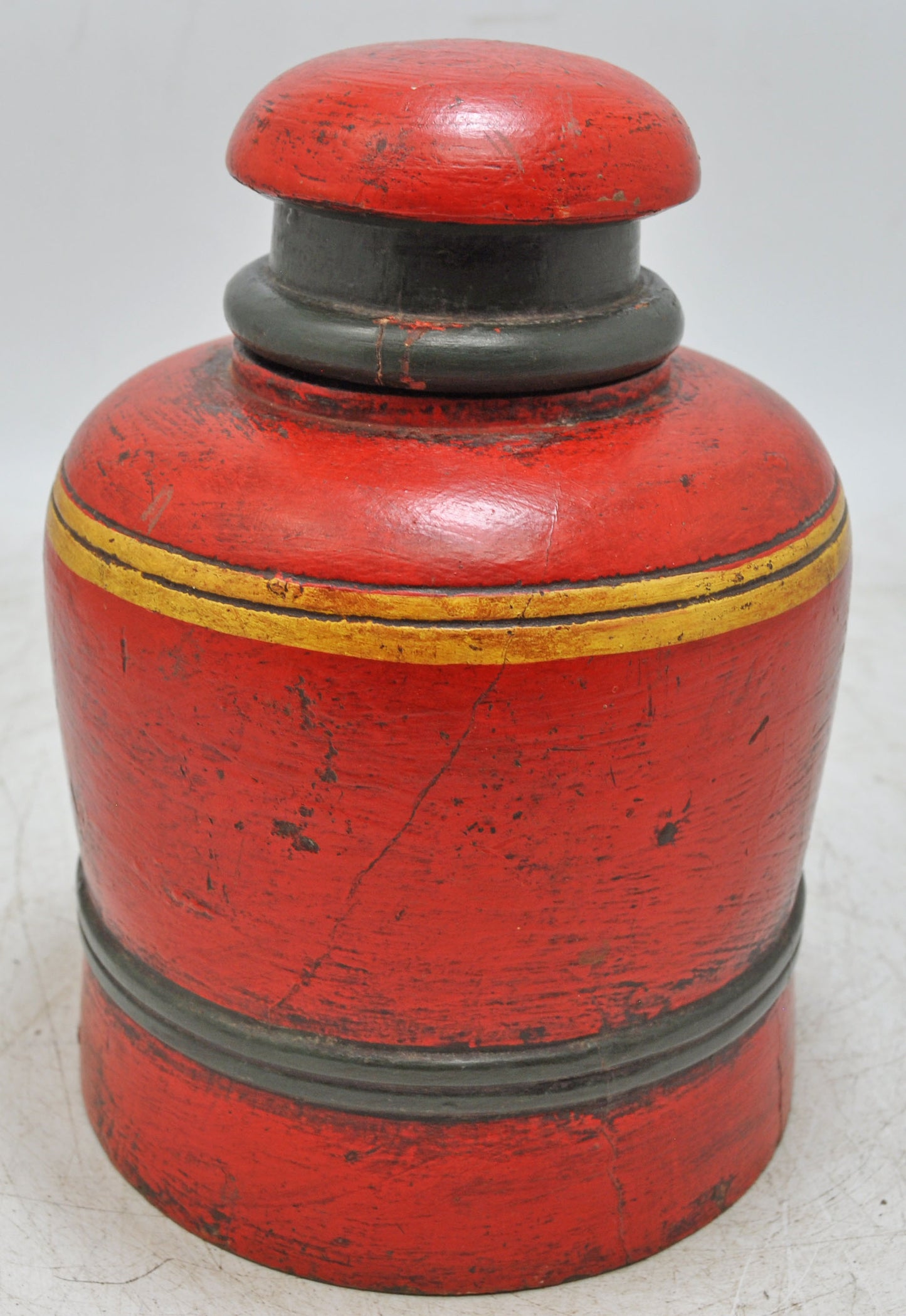 Vintage Wooden Large Candy Box Original Old Hand Carved Painted