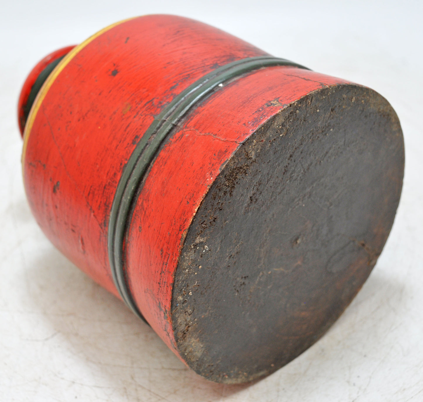 Vintage Wooden Large Candy Box Original Old Hand Carved Painted