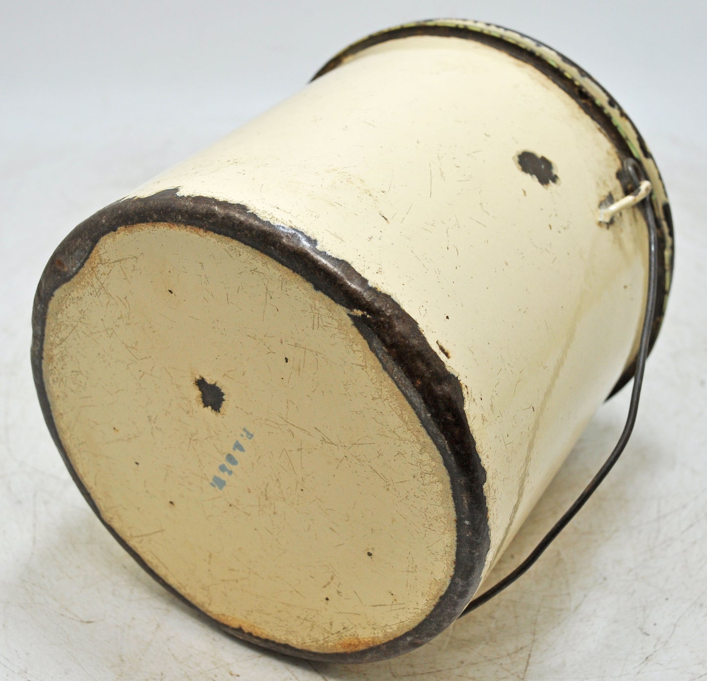 Vintage Iron Enamelware Ice Box Original Old Hand Crafted Enamel Painted