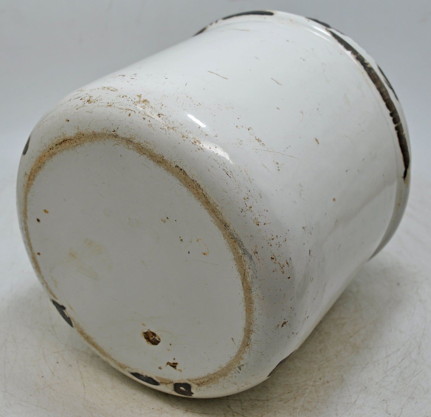 Vintage Iron Enamelware Ice Box Original Old Hand Crafted Enamel Painted