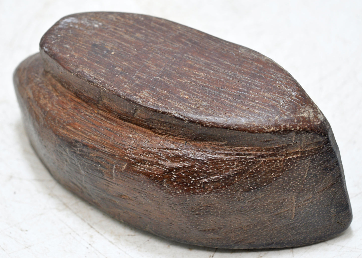 Antique Wooden Boat Shaped Oval Spice Bowl Original Old Hand Carved