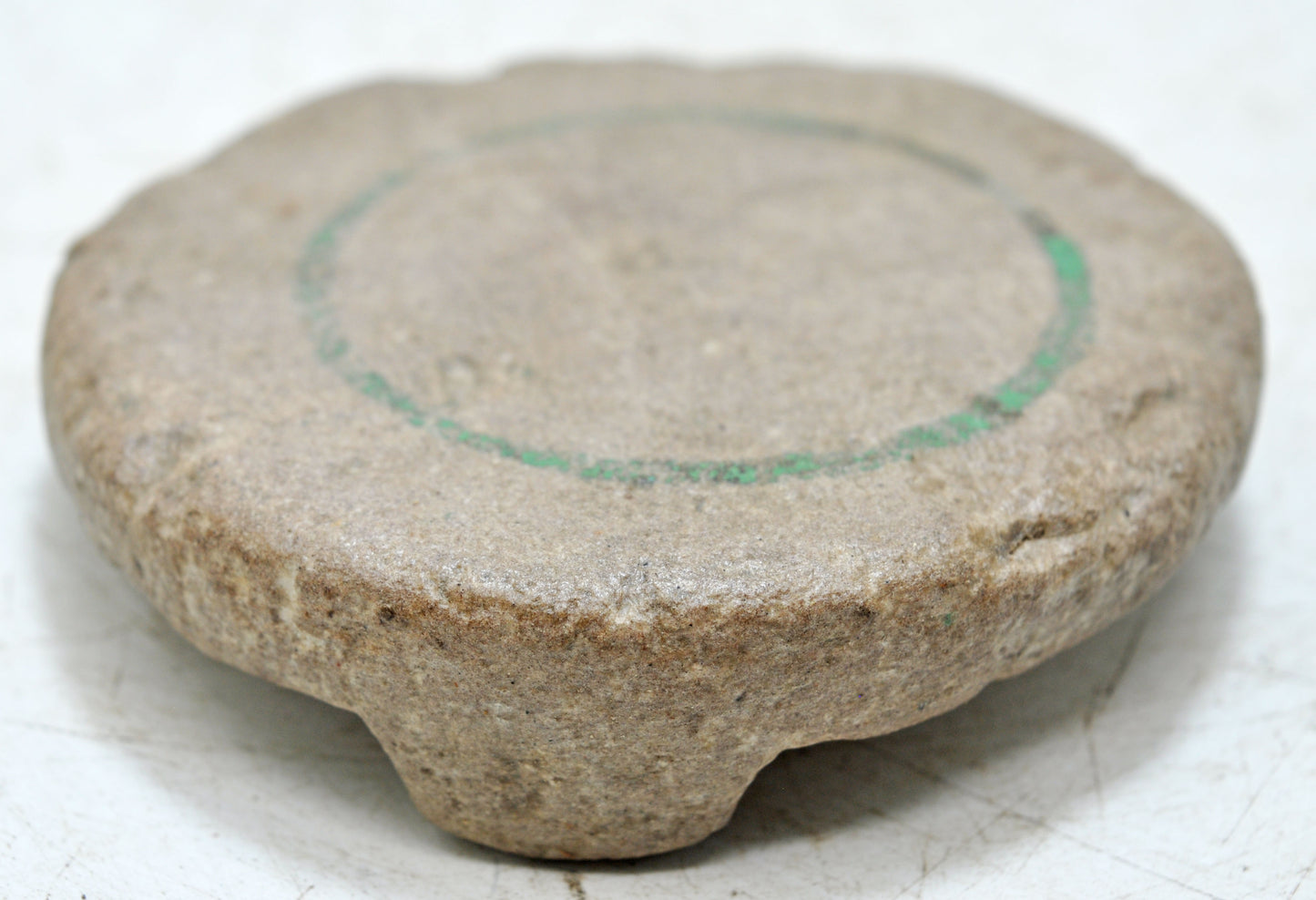 Antique Sand Stone Round Saffron Grinding Plate Original Old Hand Carved