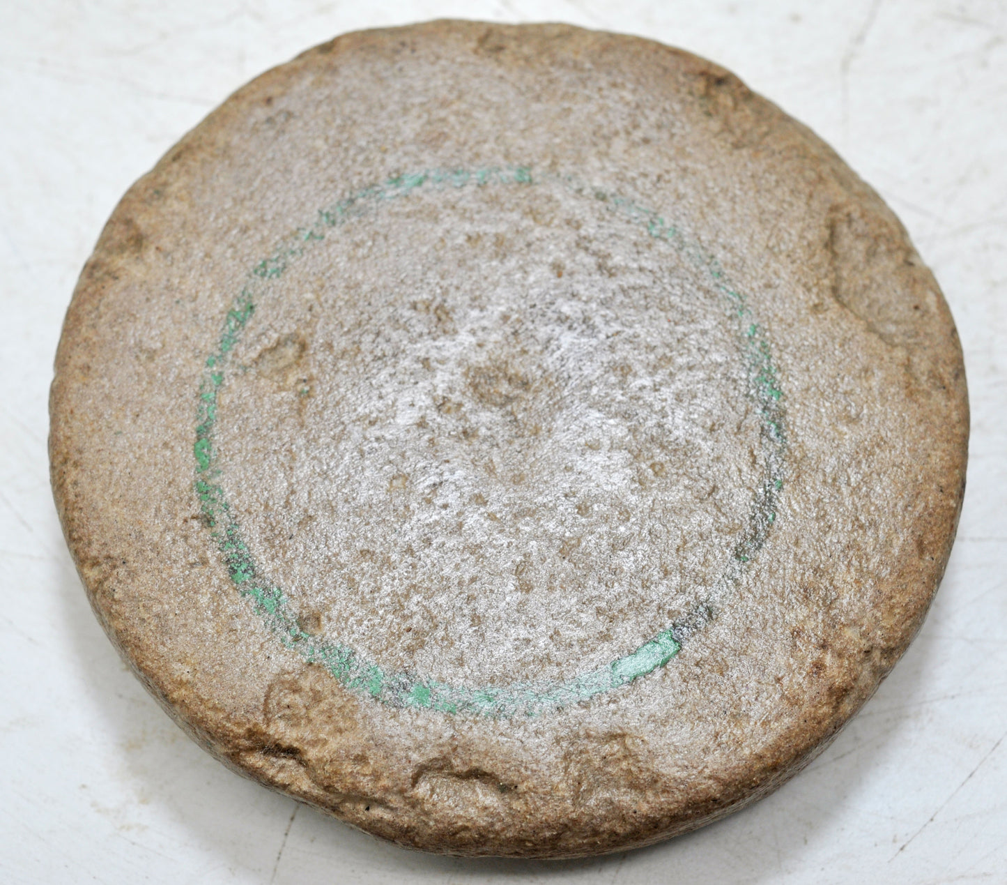 Antique Sand Stone Round Saffron Grinding Plate Original Old Hand Carved