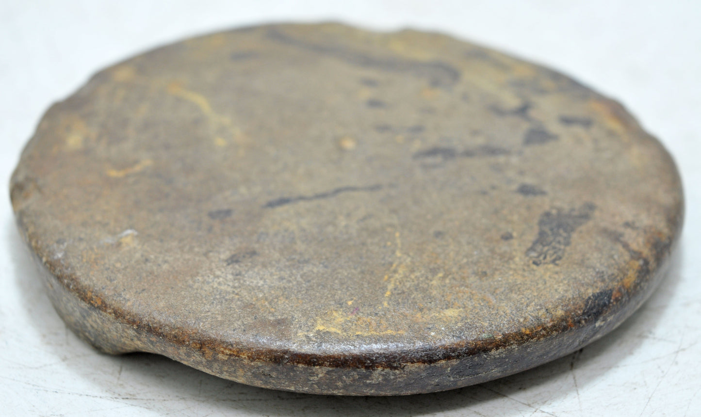 Antique Sand Stone Round Saffron Grinding Plate Original Old Hand Carved