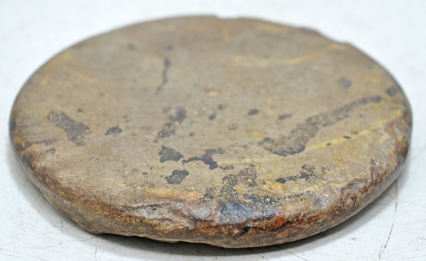 Antique Sand Stone Round Saffron Grinding Plate Original Old Hand Carved