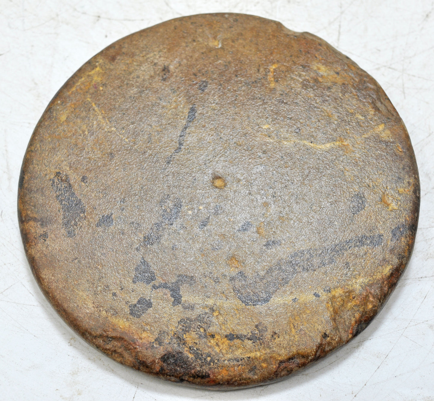 Antique Sand Stone Round Saffron Grinding Plate Original Old Hand Carved