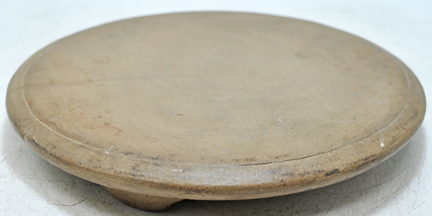 Antique Sand Stone Round Chapati Bread Rolling Plate Original Old Hand Carved