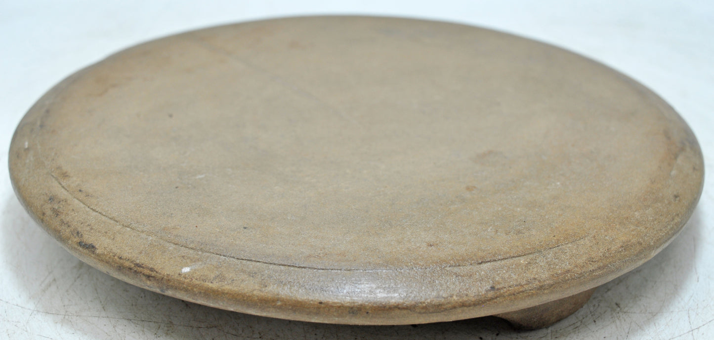 Antique Sand Stone Round Chapati Bread Rolling Plate Original Old Hand Carved