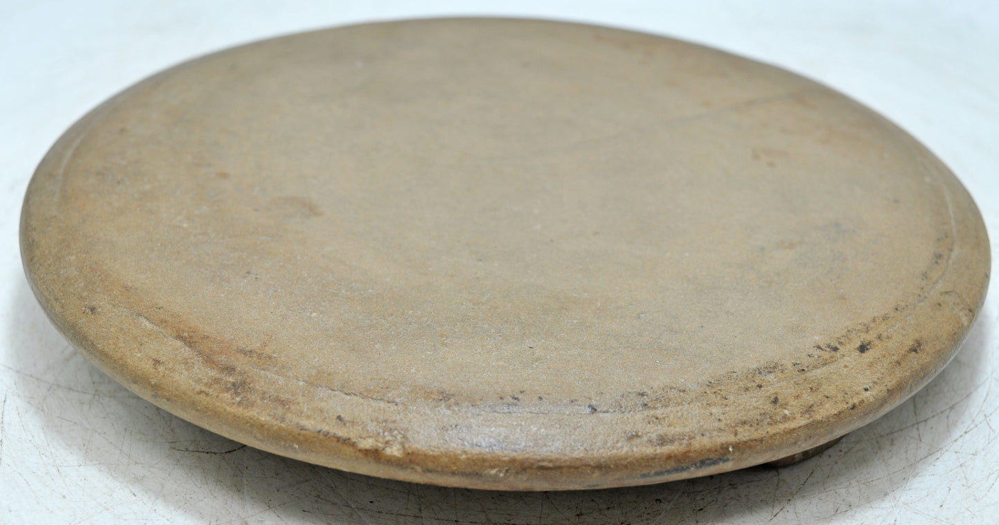 Antique Sand Stone Round Chapati Bread Rolling Plate Original Old Hand Carved