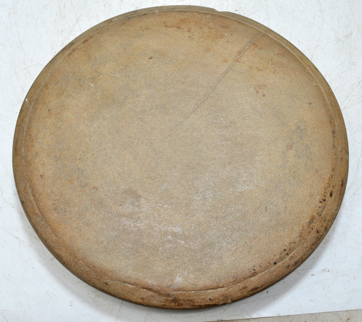 Antique Sand Stone Round Chapati Bread Rolling Plate Original Old Hand Carved