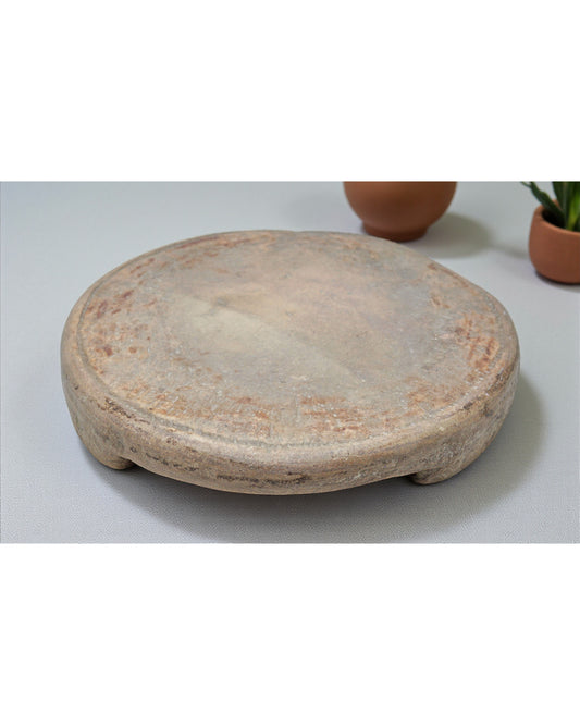 Antique Sand Stone Round Chapati Bread Rolling Plate Original Old Hand Carved