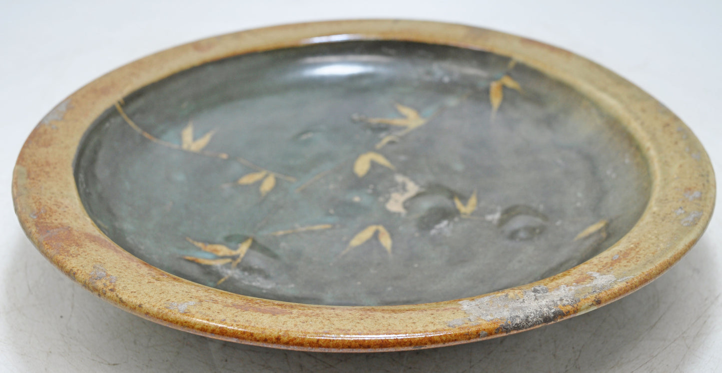 Vintage Porcelain Pottery Round Kitchenware Plate Original Old Hand Crafted