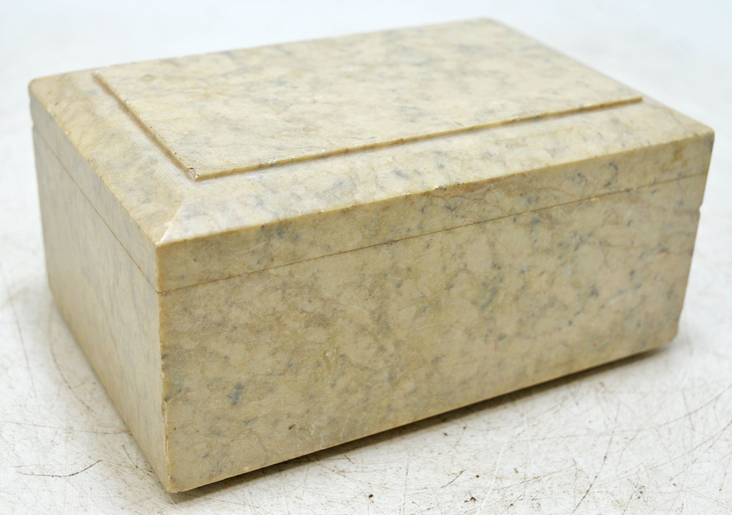 Vintage White Marble Storage Box Original Old Fine Hand Crafted
