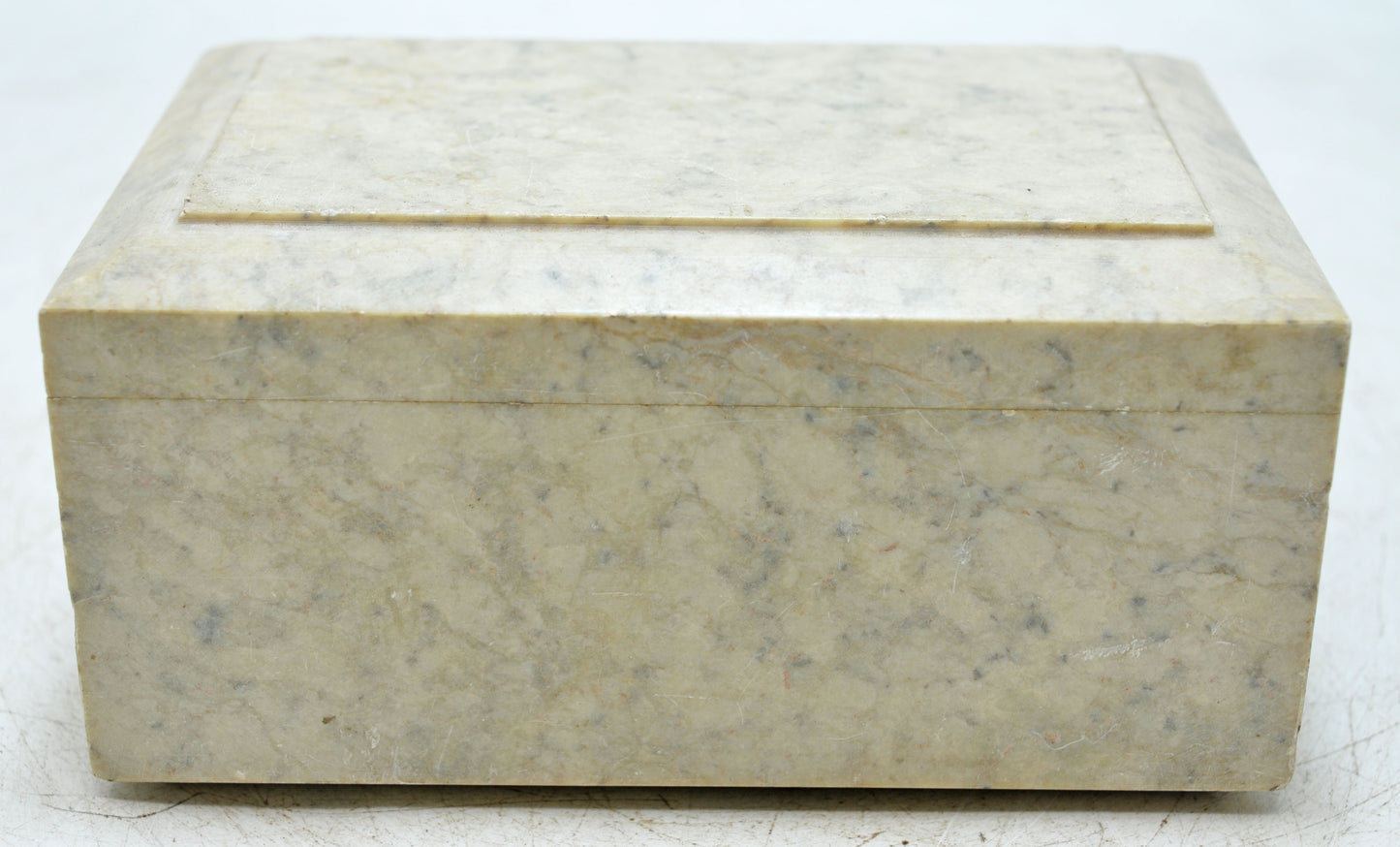 Vintage White Marble Storage Box Original Old Fine Hand Crafted