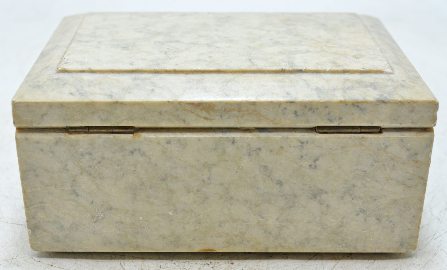 Vintage White Marble Storage Box Original Old Fine Hand Crafted