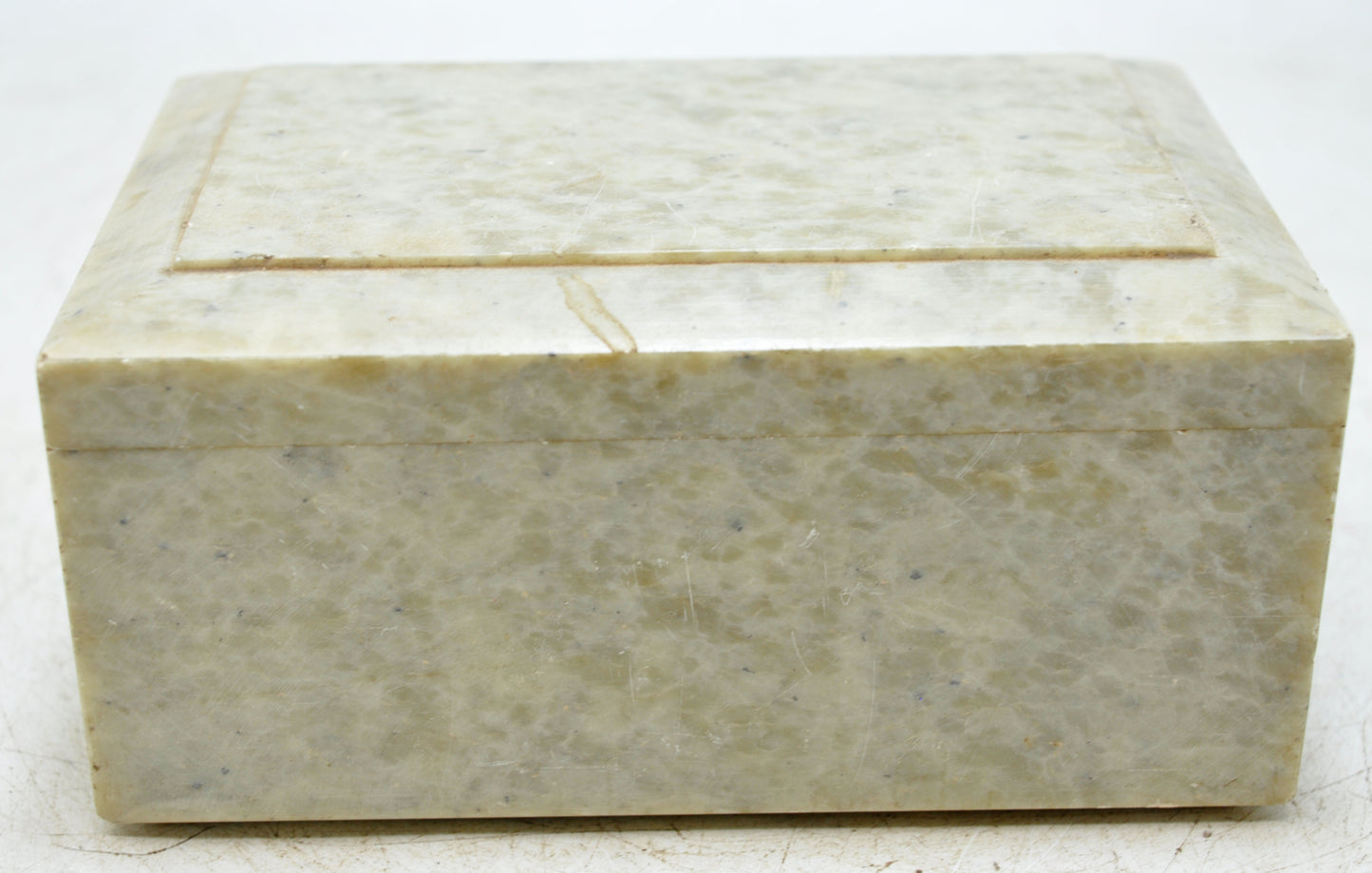 Vintage White Marble Storage Box Original Old Fine Hand Crafted